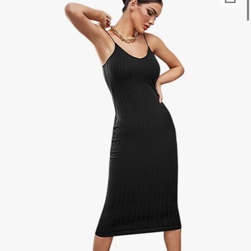 Women's Sleeveless V Neck Spaghetti Strapdress